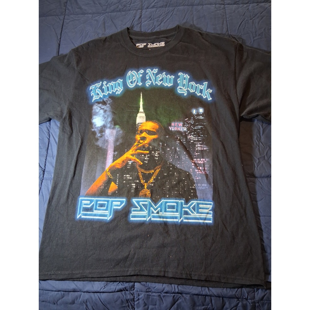 Pop Smoke King Of New York Graphic T-Shirt Black Mens Large 2020 Estate Official
